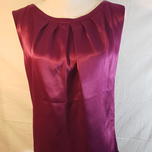 Kasper Slvless Burgundy Blouse XL